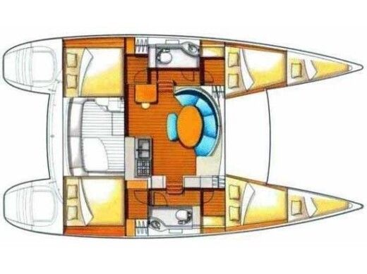 Catamaran LAGOON 380 S2 Planimetria della barca