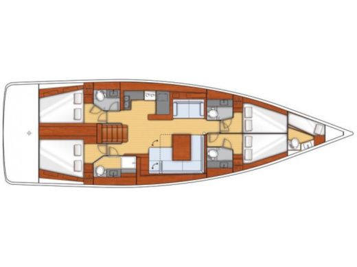 Sailboat BENETEAU OCEANIS 55 Boot Grundriss