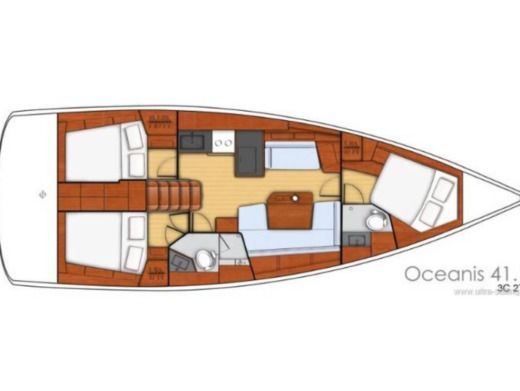 Sailboat Beneteau Oceanis 41.1 boat plan
