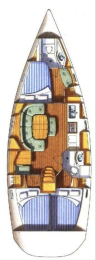 Sailboat Beneteau Oceanis Clipper 393 Boat layout