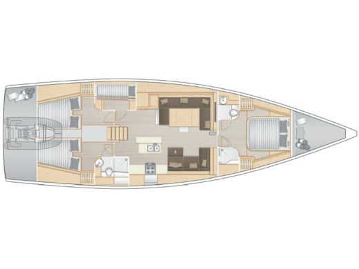 Sailboat Hanse Hanse 588 Boat layout