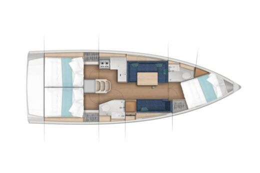 Sailboat Jeanneau Sun Odyssey 380 Plan du bateau