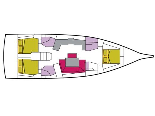 Sailboat Beneteau Oceanis 46.1 Plattegrond van de boot