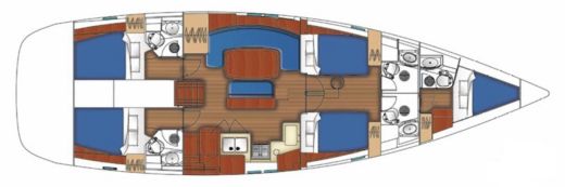 Sailboat Beneteau Oceanis 523 Boat layout
