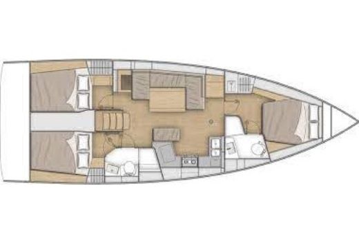 Sailboat Beneteau Oceanis 40.1 Boat layout