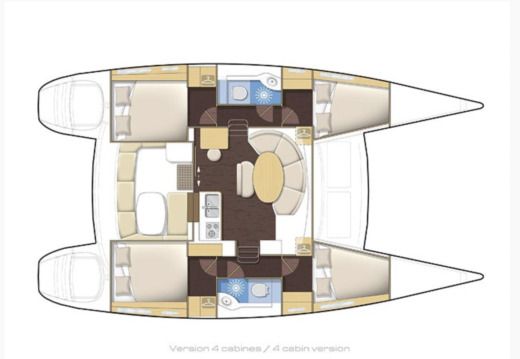 Catamaran Lagoon Lagoon 380 S2 Plan du bateau