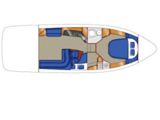 Motorboat Sealine F34 Boot Grundriss