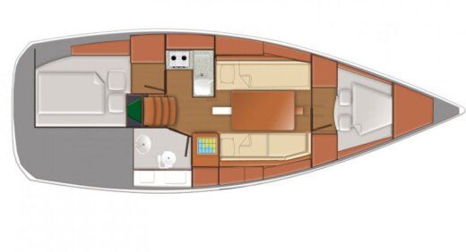Sailboat Jeanneau Sun Odyssey 319 Boot Grundriss