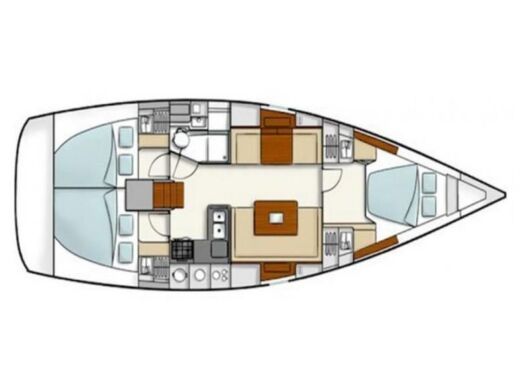 Sailboat Hanse Hanse 400e Plattegrond van de boot