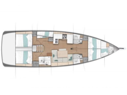 Sailboat JEANNEAU Sun Odyssey 490 Helia Boat layout