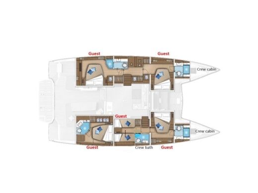 Sailboat  Lagoon 55 Boat layout