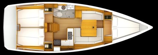 Sailboat Jeanneau Sun Odyssey 389 Plan du bateau