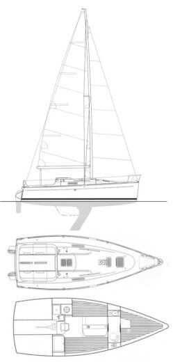 Sailboat Beneteau First 260 Boot Grundriss