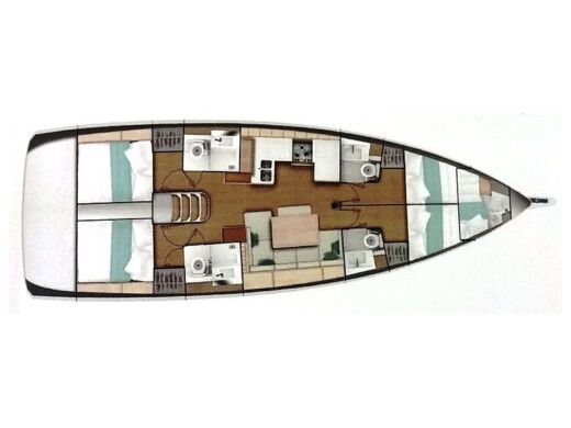 Sailboat Jeanneau Sun Odyssey 490 Plano del barco