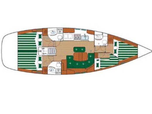 Sailboat Beneteau Oceanis clipper 423 Planimetria della barca
