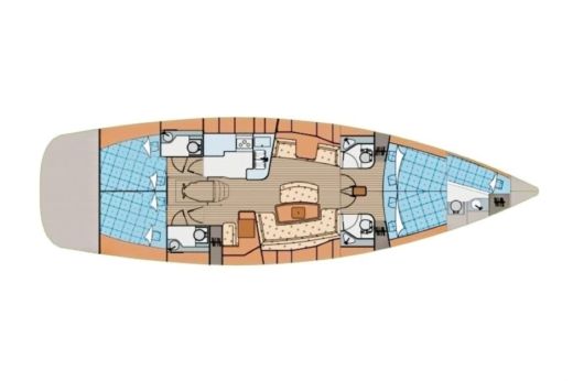 Sailboat Elan 514 Impr.-Multi Day Skippered cruises-Heraklion Boat layout