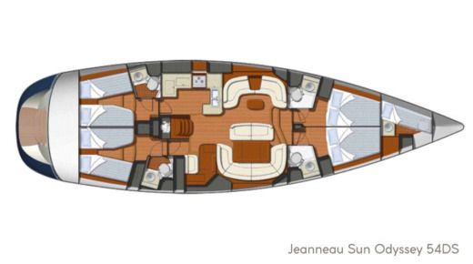 Sailboat Jeanneau Sun Odyssey 54DS Planimetria della barca