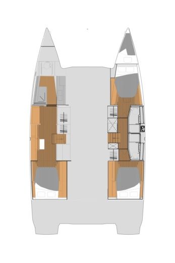 Catamaran Fountaine Pajot Elba 45 Boot Grundriss