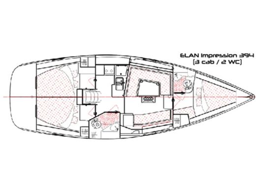 Sailboat ELAN 394 Impression Boat layout