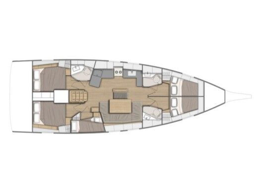 Sailboat  Oceanis 46.1 Boat layout