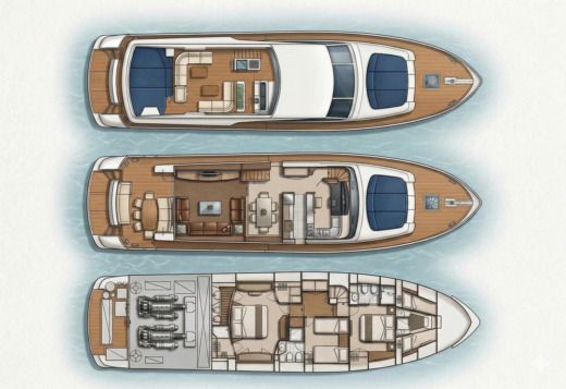 Motor Yacht San Lorenzo 22M Boot Grundriss
