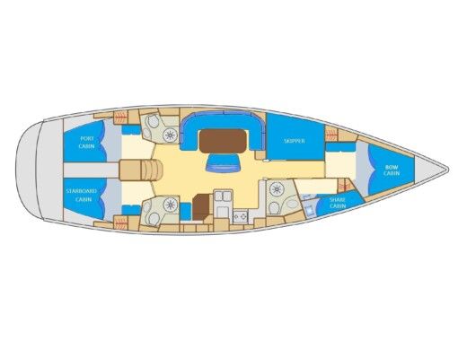 Sailboat  Bavaria 50 Cruiser Plan du bateau