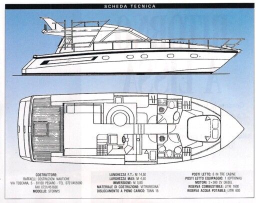 Motorboat Raffaelli Storm 47 Boat layout