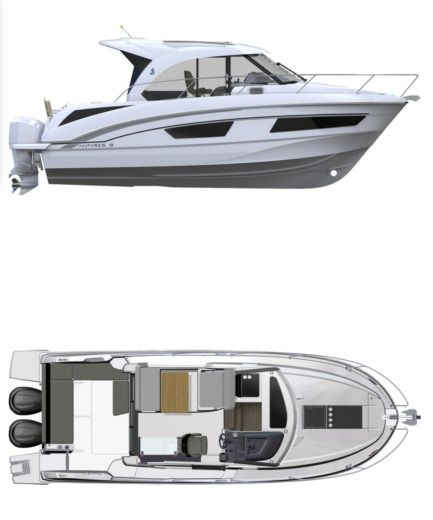 Motorboat Beneteau Antares 9 boat plan