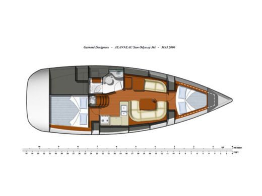 Sailboat Jeanneau Sun Odiyssey 36i boat plan