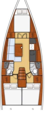 Sailboat Beneteau Oceanis 38.1 Plano del barco