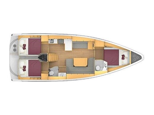 Sailboat Bavaria C42 Plattegrond van de boot