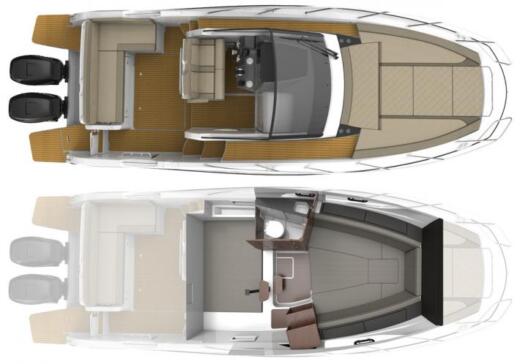 Motorboat Quicksliver Sundeck 875 - Modelo 2022 Planta da embarcação