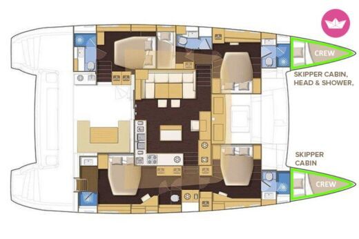 Catamaran  Lagoon 560 S2 boat plan