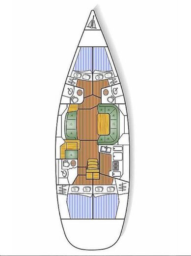 Sailboat Jeanneau Sun Odyssey 49DS boat plan