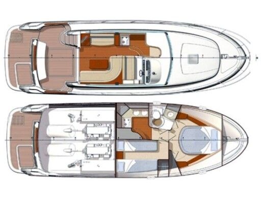 Motorboat JEANNEAU PRESTIGE 36 FLY Boat design plan