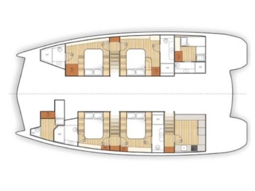 Catamaran  Moon Yacht 65 Boat layout