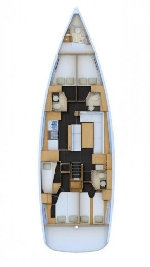 Sailboat JEANNEAU 54 Plattegrond van de boot