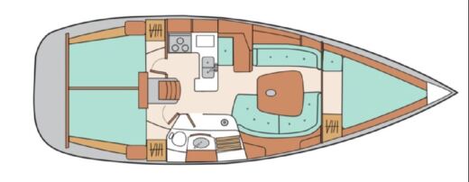Sailboat Beneteau Oceanis Clipper 361 Boat layout