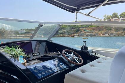 Yacht in marina Santa Eulalia, Ibiza