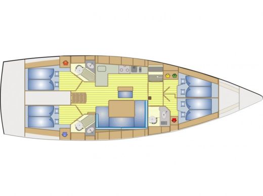 Sailboat Bavaria 46 Cruiser Σχέδιο κάτοψης σκάφους
