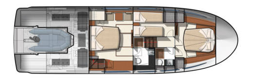 Motorboat Janneau Prestige 500s Plattegrond van de boot