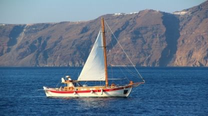 Charter Sailboat Traditional Greek Kaiki -Trechandiri Santorini