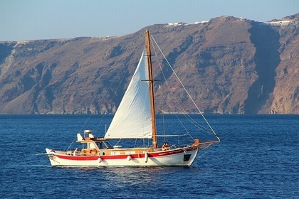 Hire Sailboat Traditional Greek Kaiki -Trechandiri Santorini