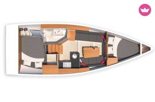 Sailboat Hanse 315 Boat layout