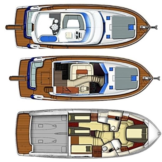 Motorboat AZIMUT 43 Boat design plan