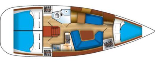 Sailboat Jeanneau Sun Odyssey 35 Planimetria della barca
