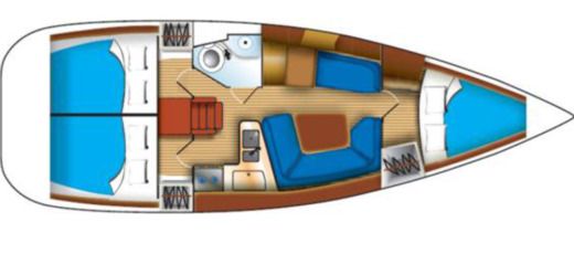 Sailboat Jeanneau Sun Odyssey 35 Boat layout