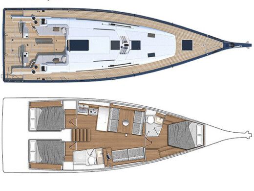 Sailboat  First 44 Boat layout