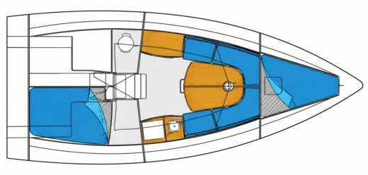 Sailboat Pogo Structures 8.50 Boot Grundriss