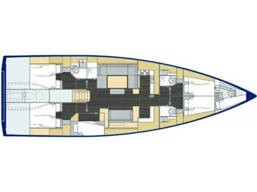Sailboat  Bavaria C57 Boot Grundriss